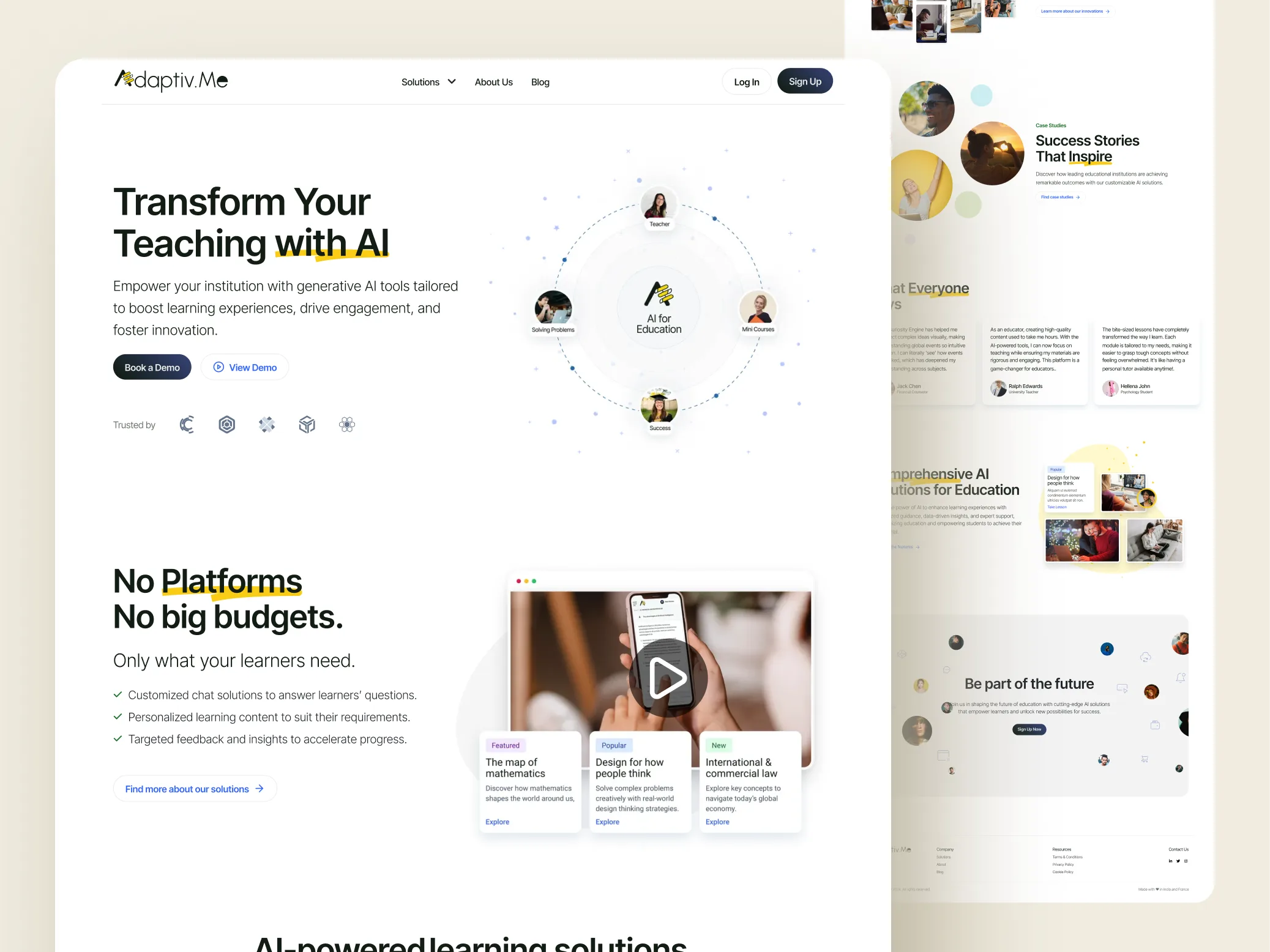 A learning site that converts project mockup
