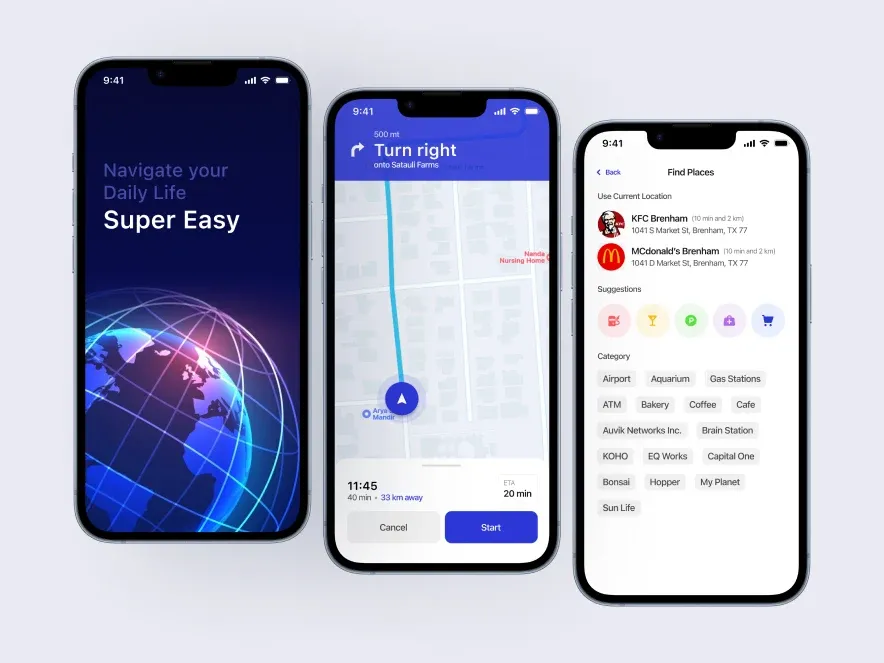 Navigation that talks back project mockup
