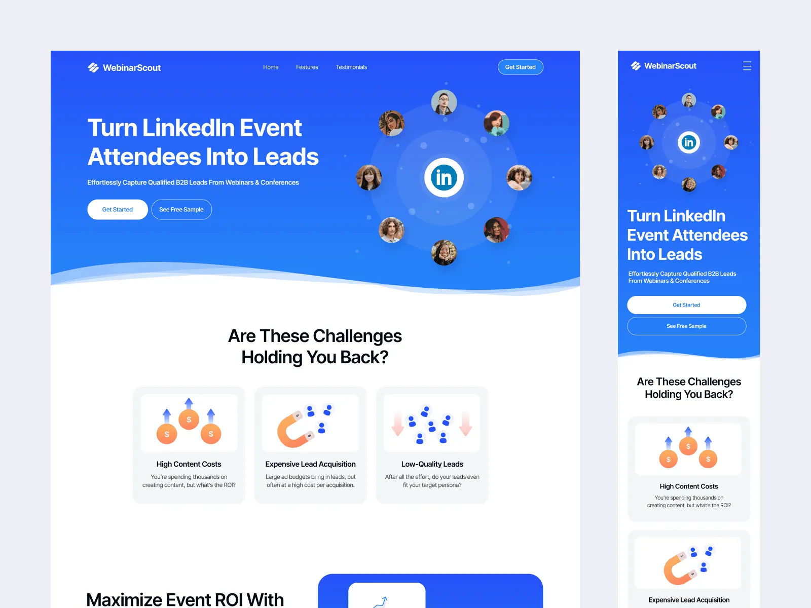 From webinar attendees to B2B leads project mockup